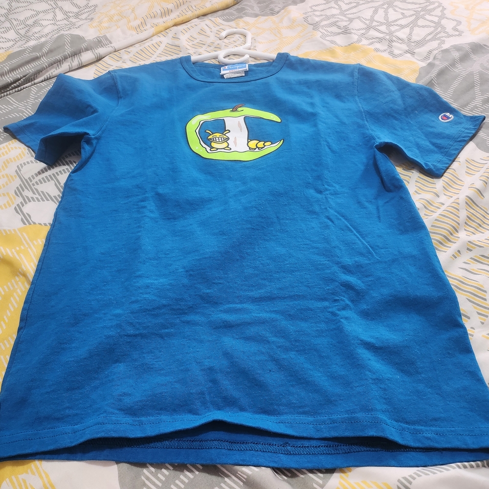Champion Men Blue Tee with Moon and Character Design